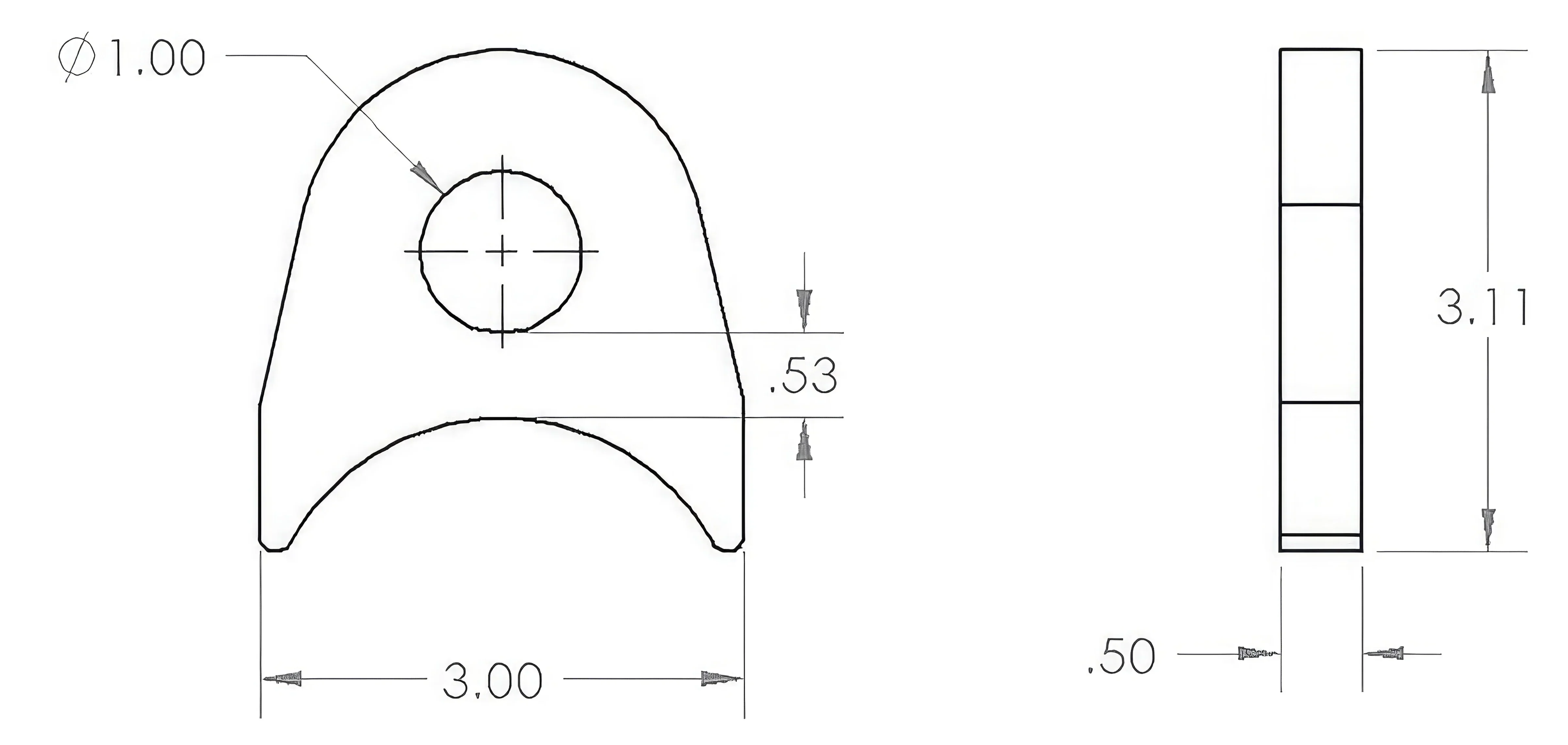 1/2" Thick D Ring Tab (3.0") - Image 3