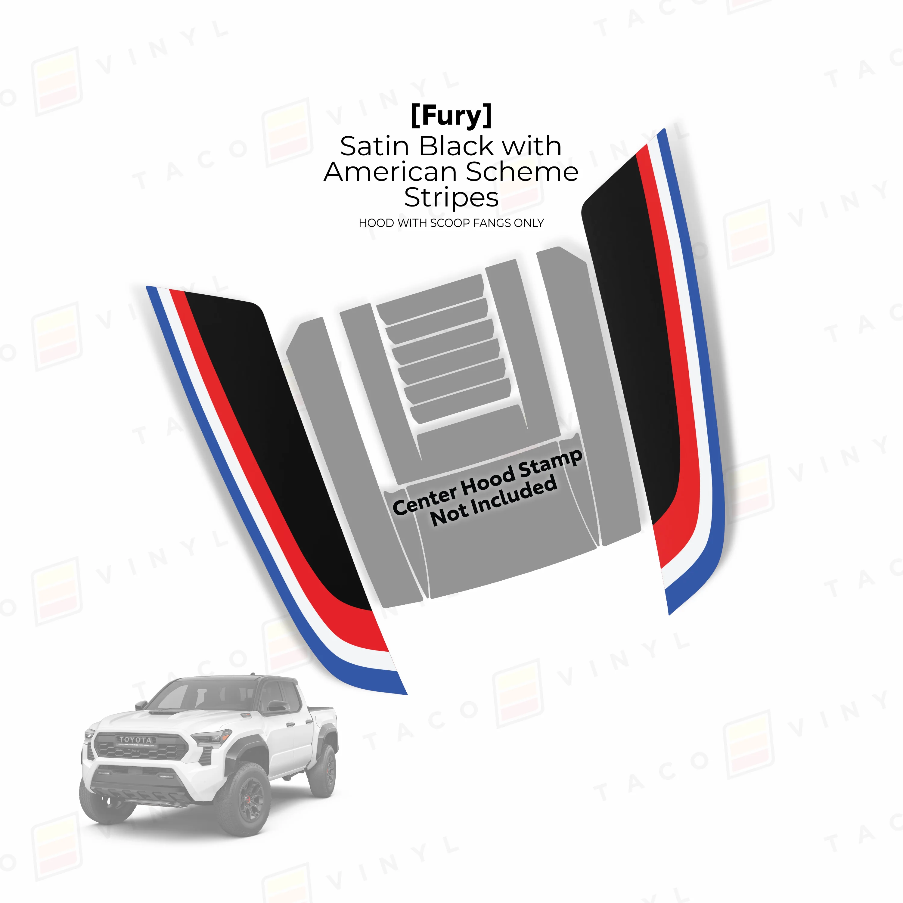 2024+ Tacoma Fury Hood Stamp (Fangs Only) - Image 4