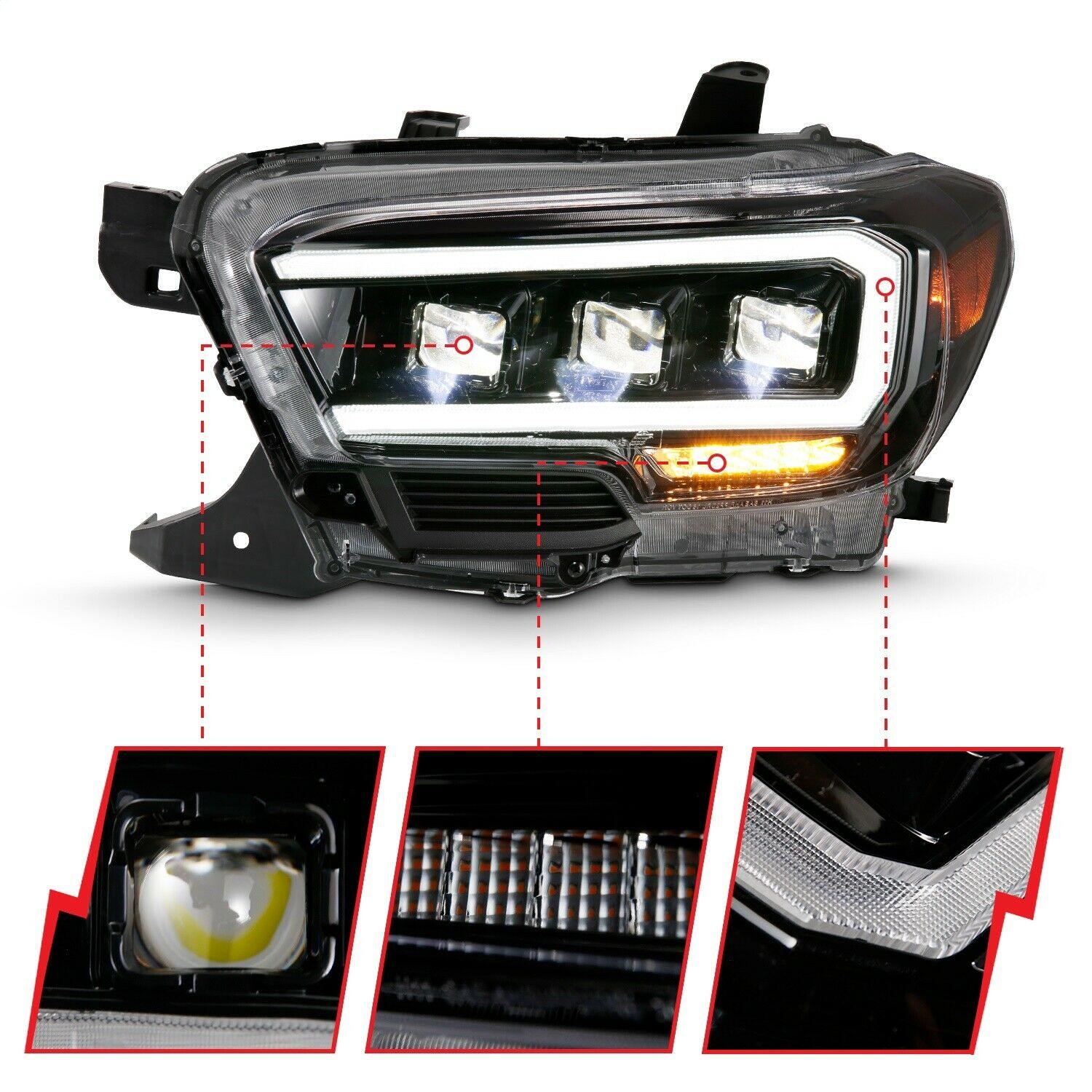 Anzo Led Plank Style Projector Headlights 2016+ Toyota Tacoma - Image 4