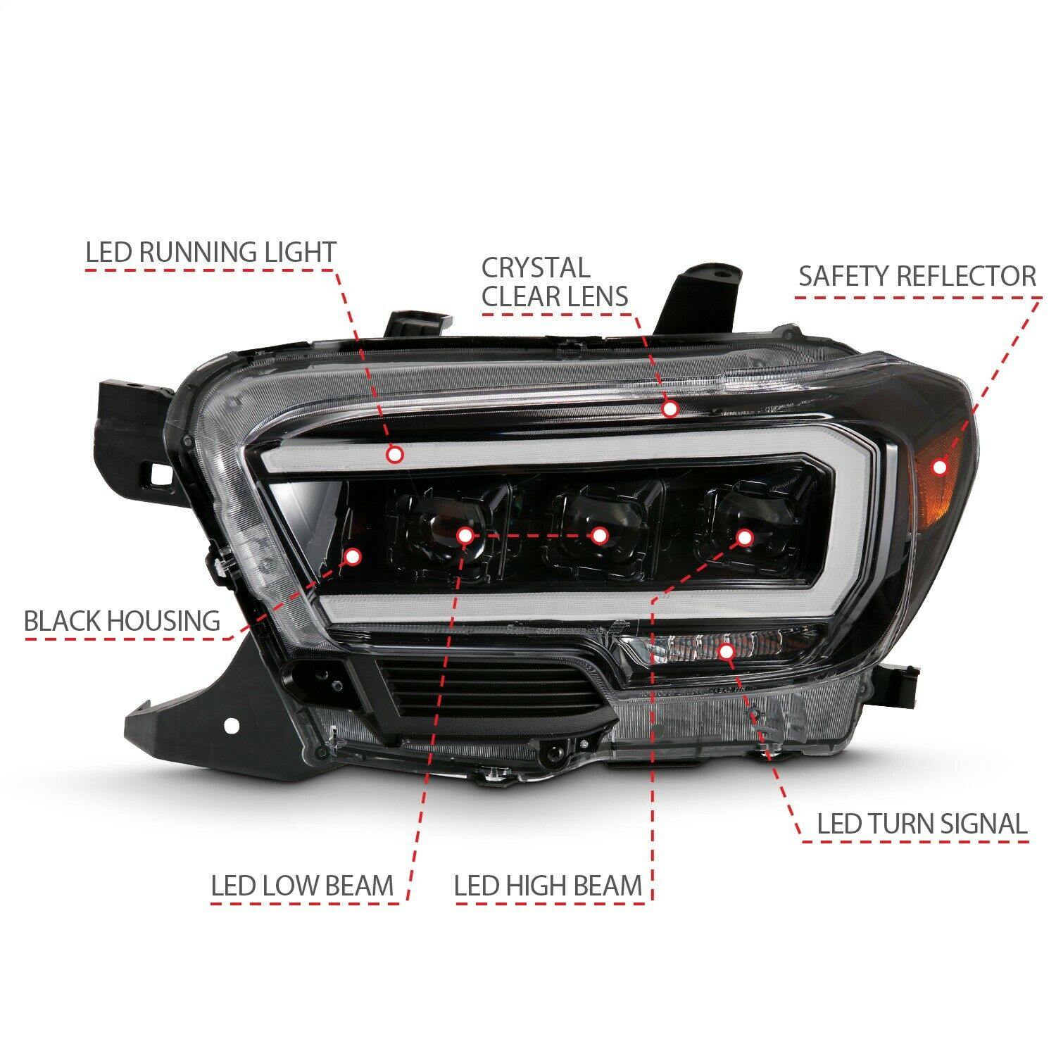 Anzo Led Plank Style Projector Headlights 2016+ Toyota Tacoma - Image 5