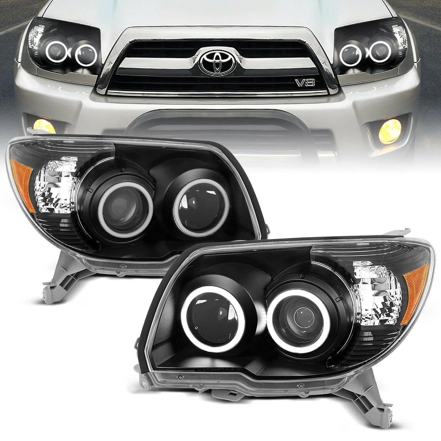 Black Out Headlights with Halos for 2006-2009 4Runners - Image 6
