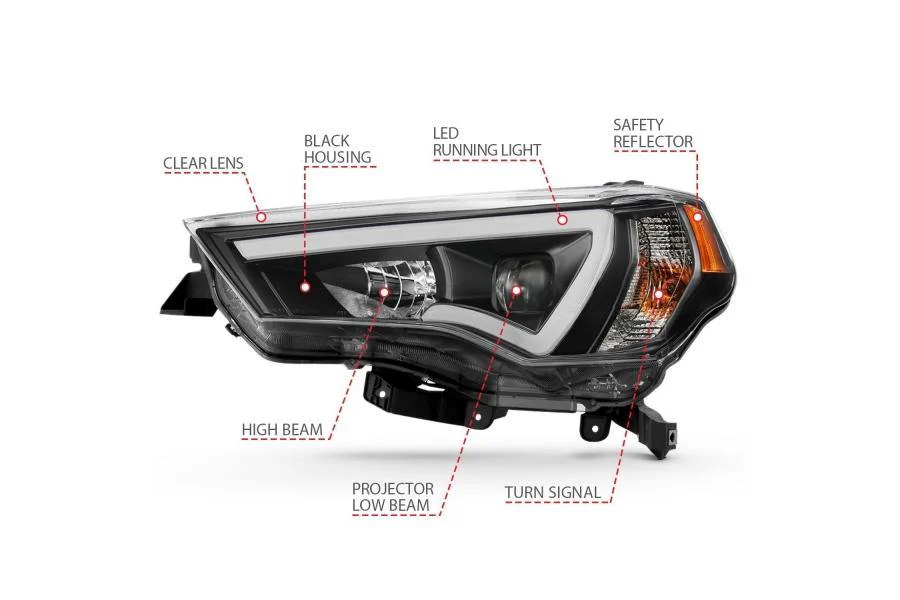 Plank Style Projector LED STRIP Headlights - 2014+ Toyota 4Runner - Image 3