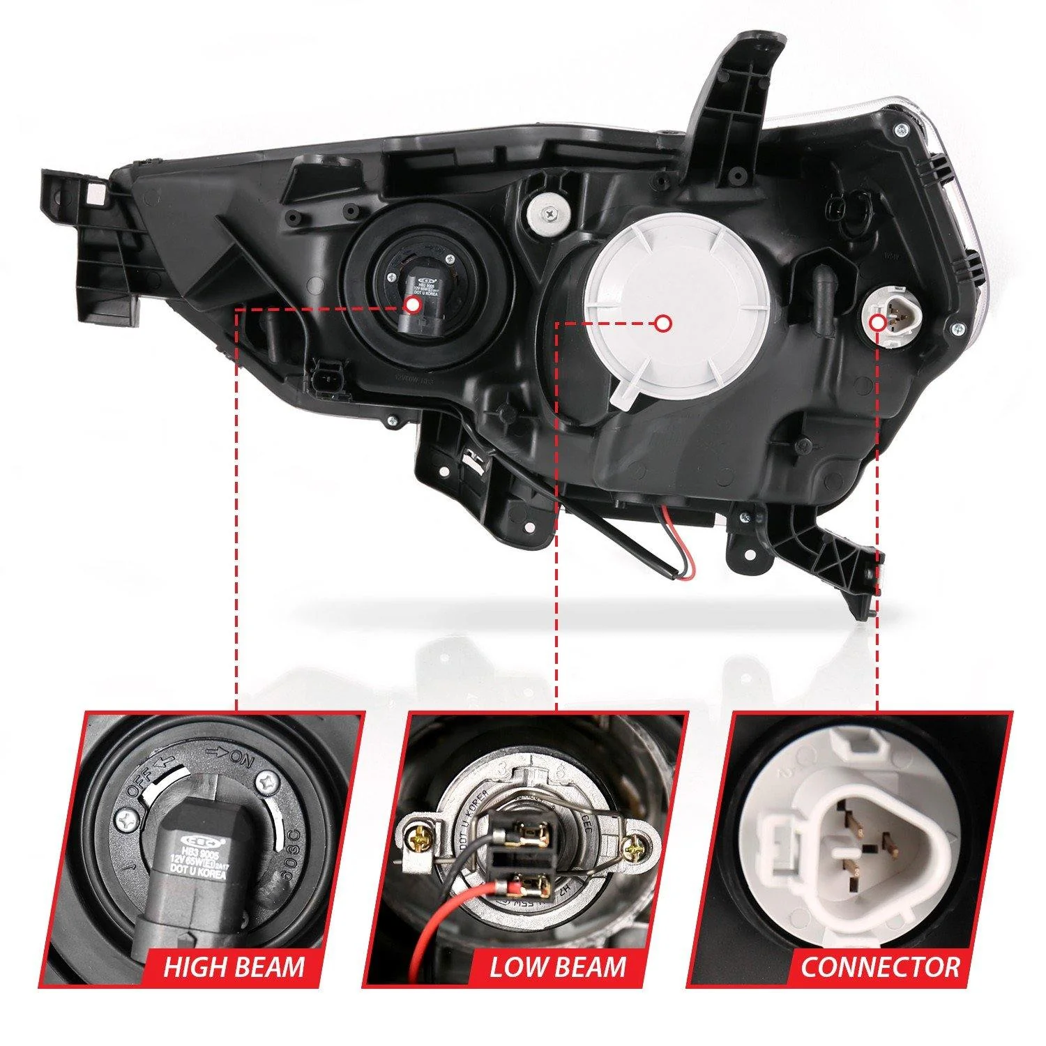 Plank Style Projector LED STRIP Headlights - 2014+ Toyota 4Runner - Image 4