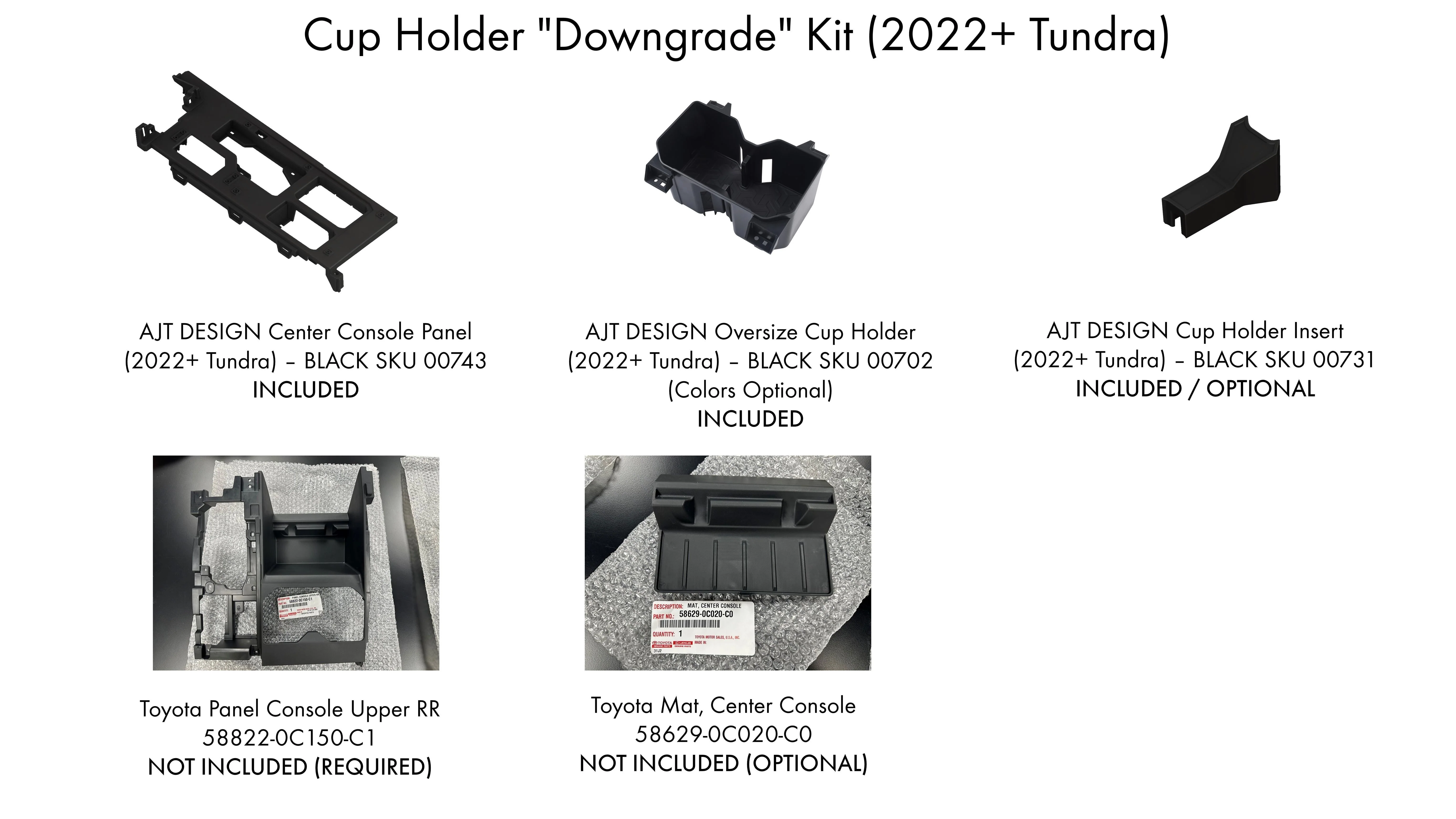 Cup Holder "Downgrade" Kit (2022+ Tundra) - Image 3