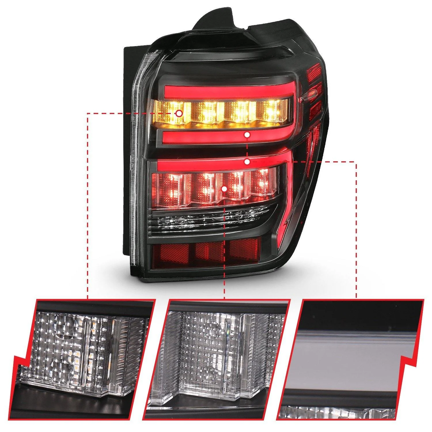 Custom Rear LED Tail Light Black Housing - 2014+ Toyota 4Runner - Image 8