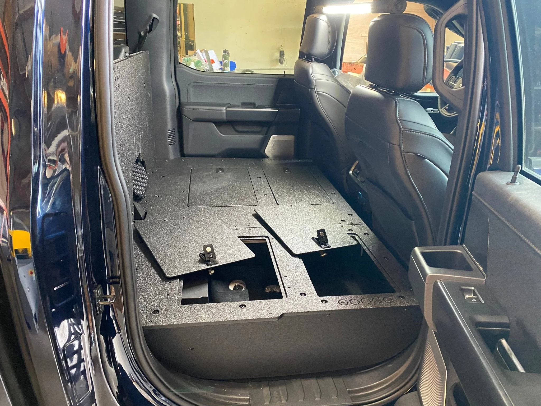 Ford Super Duty Ford - F250-F350 - 2023-Present - 5th Gen. Crew Cab - Second Row Seat Delete Plate System with Factory B&O Subwoofer Center Wall with Exterior Port - Image 4