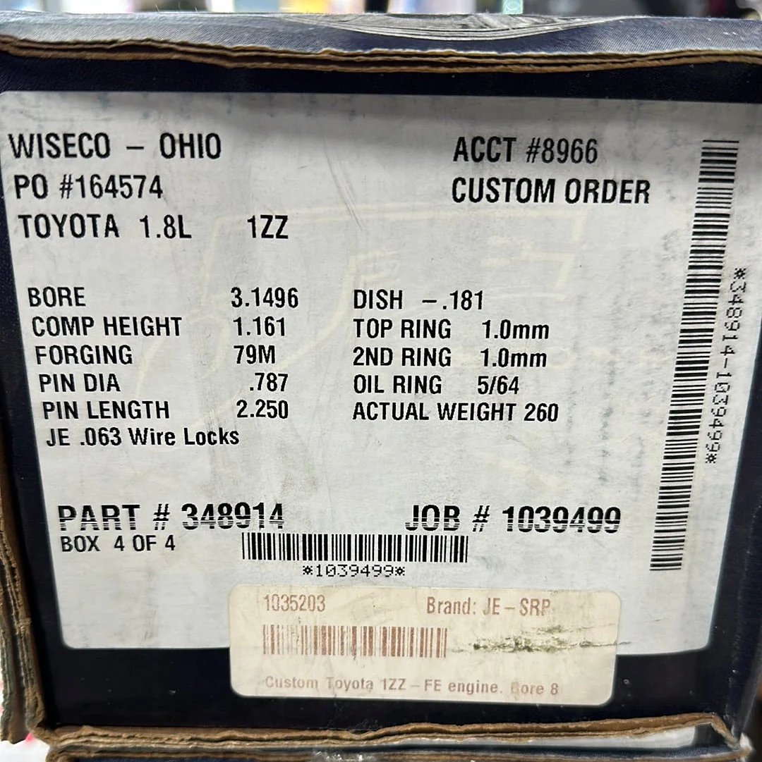 JE Pistons Toyota 1.8L 1ZZFE 3.1496 Bore 1.161 Comp Height - Image 2