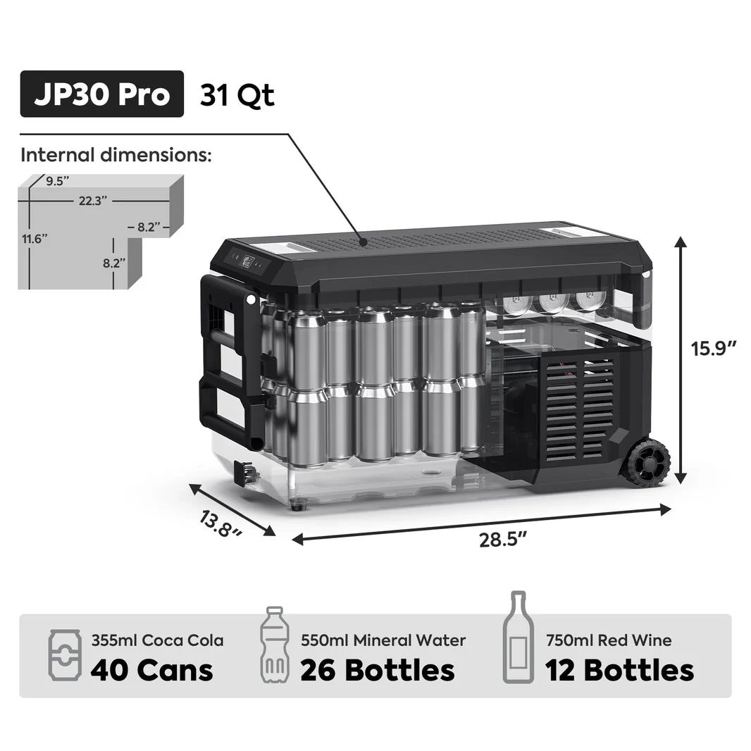 JP30 Pro Single Zone Wheeled Portable Freezer With Cover | ICECO | 30 LT - Image 6