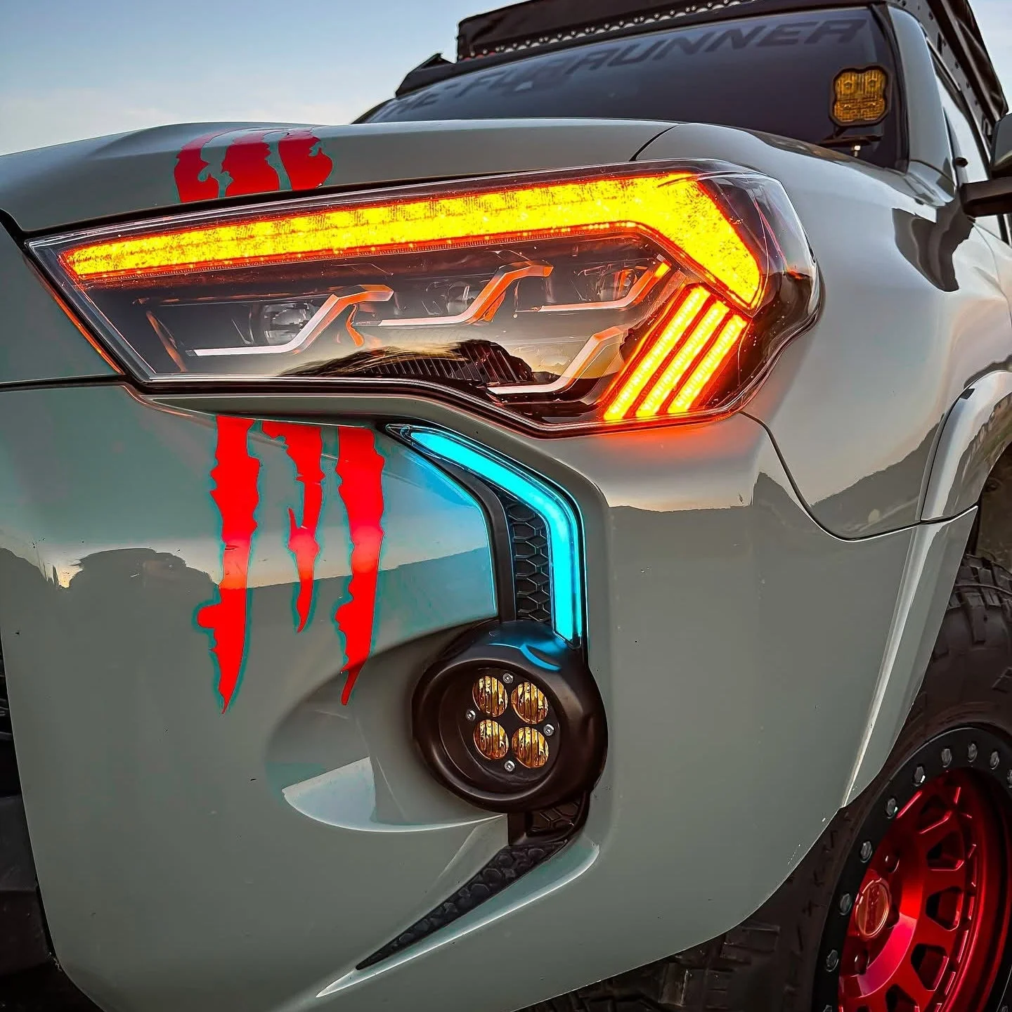 LED DRL Fog Light Fang Bezel Kit for 4Runner (2014-2024) - Image 5