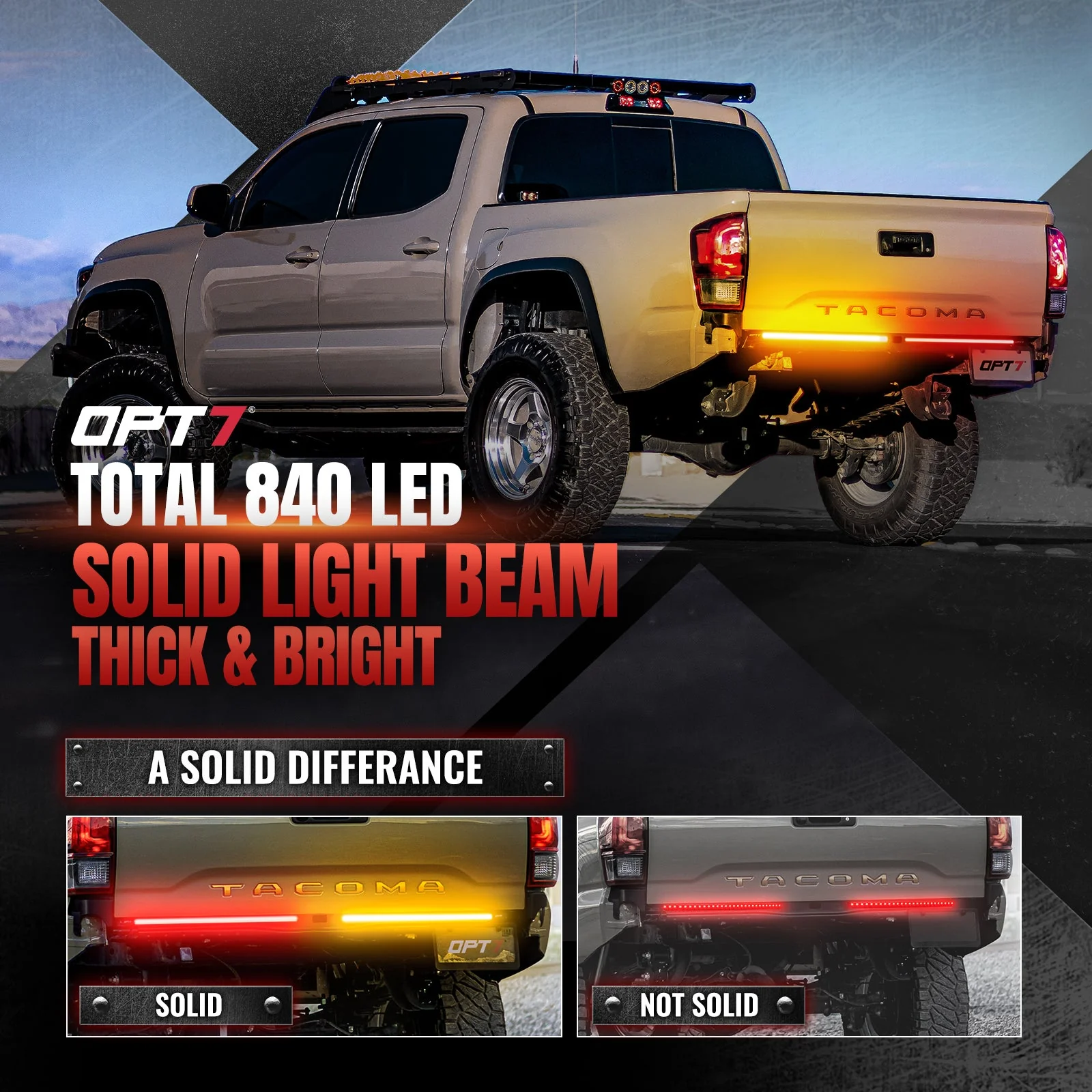 Redline Parlux Triple Row LED Tailgate Light Bar for Tacoma with Reverse Light, Brake Light & Sequential Turn Signals - Image 7
