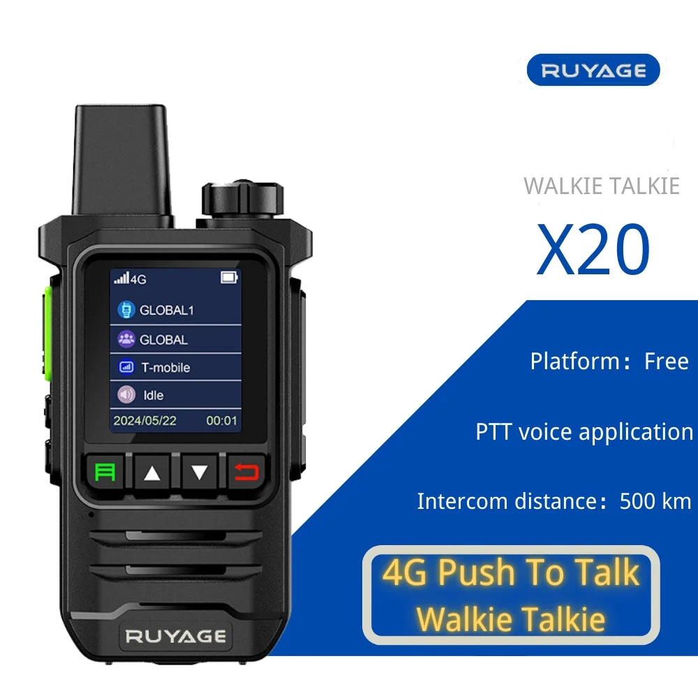 Ruyage X20 Nationwide Lte Two Way Radios Lifetime Free Unlimited Range Rechargeable Global 4g Poc,Portable Walkie Talkies Long Range for Adults Family Road Trip Truck Fleet 2 Pack - Image 2
