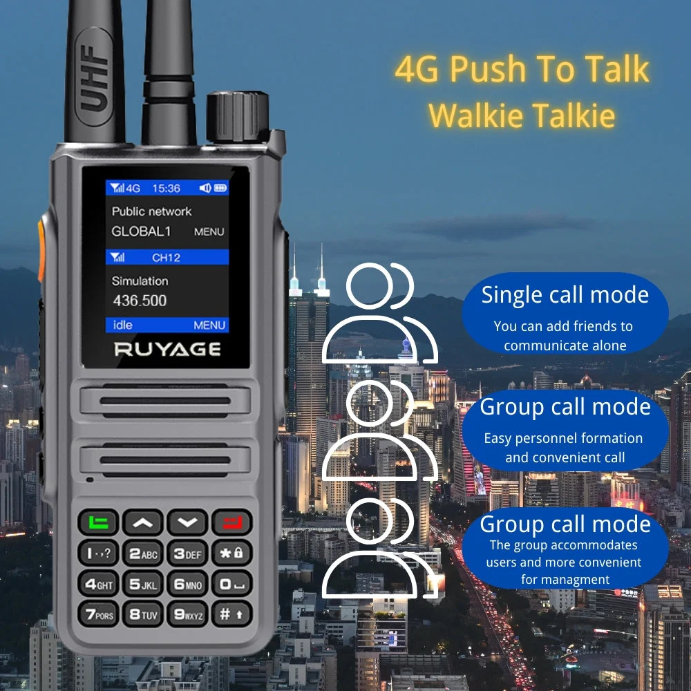 Ruyage X30 Nationwide Lifetime Free 4g+UHF Walkie Talkies | Global Unlimited Range Dual Mode 2 Way Radios,Relay Function,4000mAh,for Job Site with SIM Cards 2 Pack - Image 6