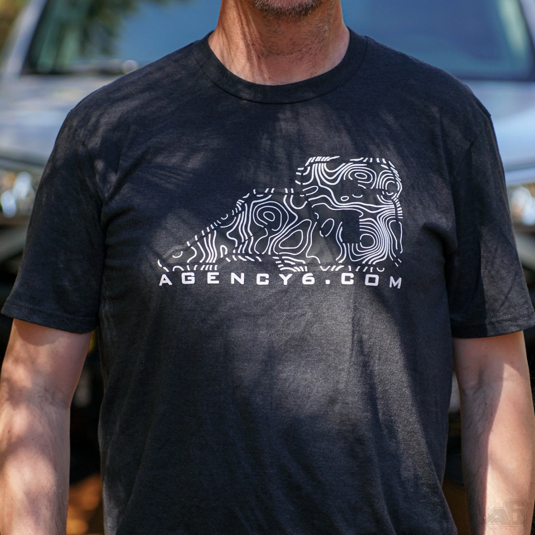 T-Shirt - A6 Topographic Logo - Dark Grey - Image 3