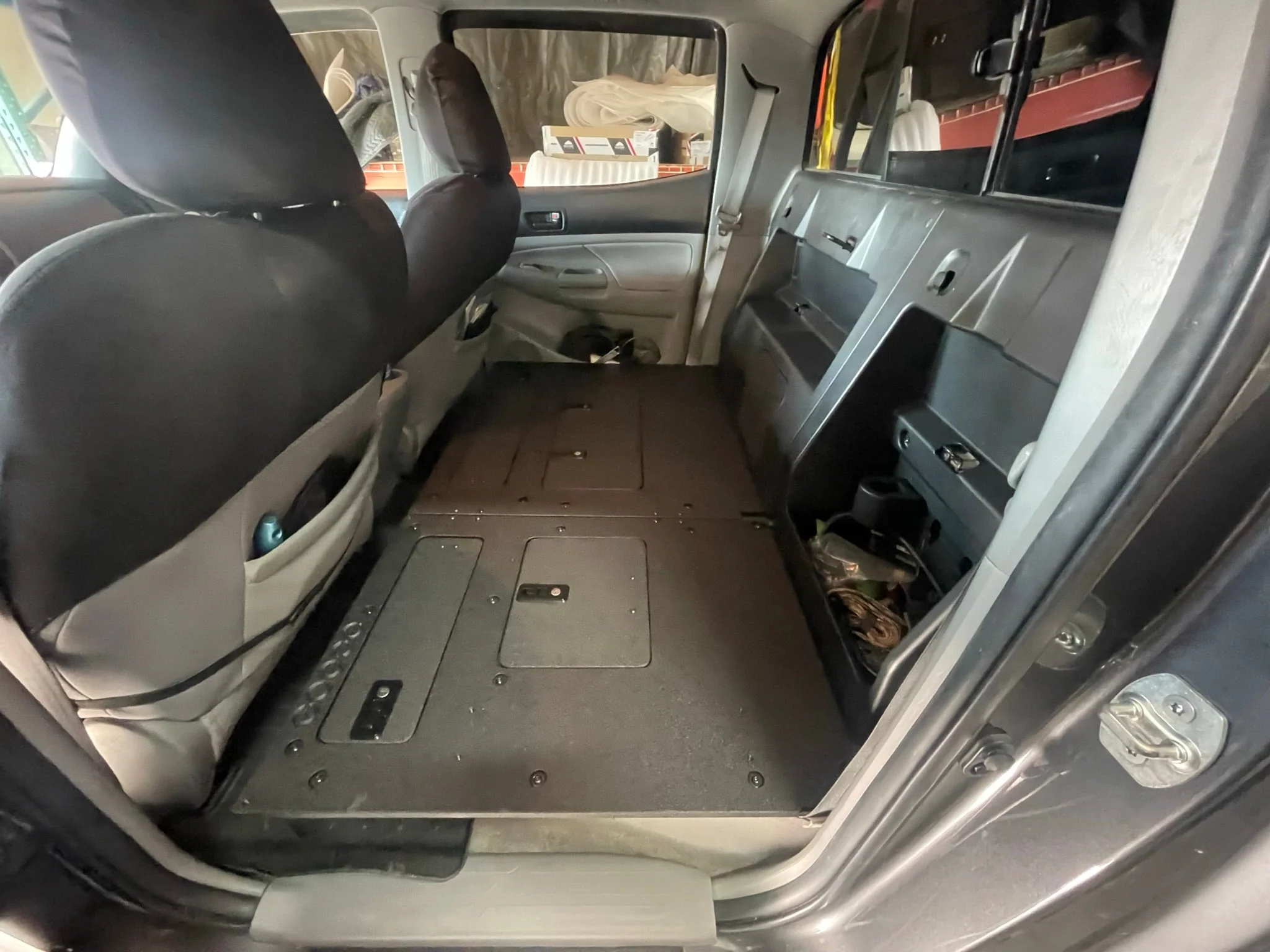 Toyota Tacoma 2005-2023 2nd and 3rd Gen. Double Cab - Second Row Seat Delete Plate System keeping Factory Back Wall - Image 7